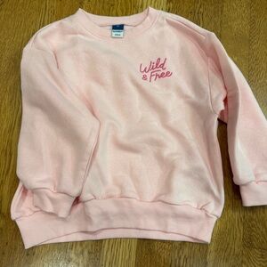 4/$20 Old Navy Pink 'Wild & Free' Sweatshirt Sz 3t toddler NWOT